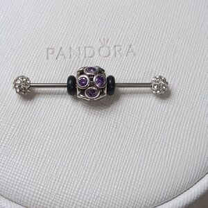Pandora 1 Vintage Stirling Silver Purple CZ Whimsical Lights Charm.(2 Available)